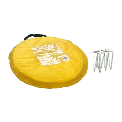 Yellow Foldable Dog Agility Training Tunnel with Stakes