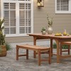 LuxenHome Natural Solid Wood 47.2-Inch Long Rectangle Sloping Seat Outdoor Bench - 3 of 4