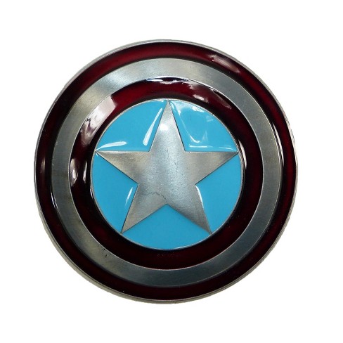 CTM Marvel Avengers Captain America Shield Belt Buckle, Silver