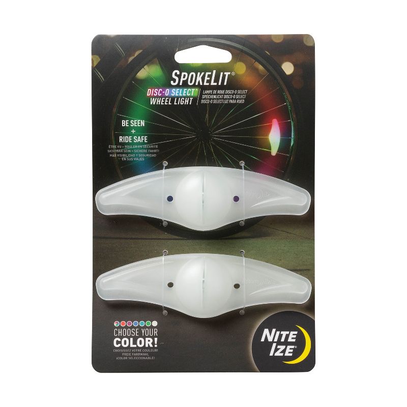Nite Ize Spokelit LED Bicycle Spoke Light, Visibility + Safety Bike Light, 2 Pack, Disc-O Select Choose-Your-Color LED, 1 of 11