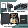 Vynxaria 3-Piece Green ABS Lightweight Luggage Set 20/24/28" with Two Hooks Spinner Wheels TSA Lock - 3 of 4