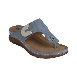 GC Shoes Sam Hardware Comfort Slide Flat Sandals - 1 of 4