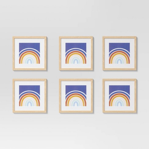 (Set of 6) 11 x 11 Matted to 8 x 8 Frame Set Natural - Room Essentials™