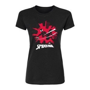 Women's - Marvel - Spider-Man Miles Skyline Fitted Graphic T-Shirt - 1 of 2