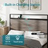 NicBex Full/Queen/King Industrial Style Bed Frame with Storage Headboard & 2 USB,Modern Platform Bed for Bedroom,No Box Spring Needed - 4 of 4