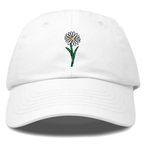 Dalix Daisy Embroidered Cap Cotton Baseball Hat Botanical Flower Adjustable Womens - 1 of 4