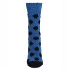 Memoi Women's Polka Dot Smiley Face Embroidery Cozy Crew Socks Blue 9-11 - 2 of 2