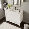 43" Modern Bathroom Vanity with Sintered Stone Carrara Top, Solid Wood Frame, Soft-Close Doors & Drawer Storage ( Three Faucet Hole) - 2 of 4