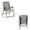 2 Pieces Outdoor Folding Chair Set, Portable Capimg Chairs with Armrest for Patio, Pool, Beach - 3 of 4