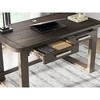 Signature Design by Ashley Breckington Home Office Desk with 2 Drawers - Dark Brown Wood Finish and Cord Management Cutout - 3 of 4