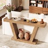 2-Tier 63" Farmhouse Console Sofa Table, Narrow Table Behind Couch Sofa, Extra-Long Accent Entryway Table for Hallway, Foyer, Living Room - 3 of 4