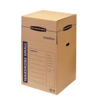 Kraft Corrugated Paper Wardrobe Storage Boxes with Handles, 20" x 20" x 34", 3-Pack