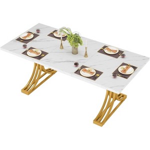 Tribesigns 63-inch Rectangular Dining Table for 4 to 6, Modern Dinner Table for Dining Room, Kitchen, Living Room - 1 of 4