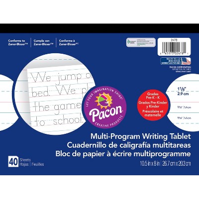 Pacon Multi-Program Handwriting Tablet 8"x10-1/2" GK 40Shts WE 2478