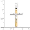 Black Bow Jewelry 14k Two Tone Gold, Polished Crucifix Pendant, 18 x 32mm - 4 of 4