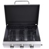 Okak Stainless Steel Propane Grill with 3 Burners, Portable Grill with Adujustable Bottons, Outdoor Grill for BBQ, Camping, Black+Silver - 2 of 4
