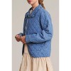 Women's Denim Tie Front Quilted Jacket - In The Beginning - 2 of 4