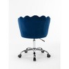 Velvet 360° Swivel Shell Chair With Metal Legs, Height Adjustable Computer Desk Chair for Living Room Office - 3 of 4