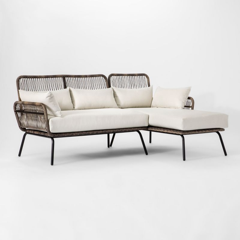 Latigo Outdoor Patio Sectional Sofa Gray/Brown/Linen - Threshold&#8482;, 4 of 9