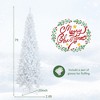 Costway 7FT Pre-Lit Hinged Pencil Christmas Tree White w/ 300 LED Lights & 8 Flash Modes - 4 of 4