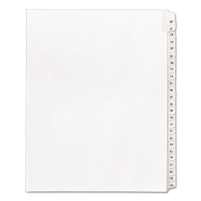 Avery Allstate-Style Legal Exhibit Side Tab Dividers 25-Tab 26-50 Letter White 01702
