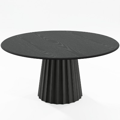 Dovelina Round Dining Table Mid-Century Dining Room Table with Designer Table Base
