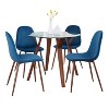 LumiSource 5pc Round Folia Pebble Dining Set Walnut - 2 of 4