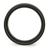 Chisel Stainless Steel Polished Black IP-plated with Grey Carbon Fiber Inlay 8mm Band Ring - 4 of 4