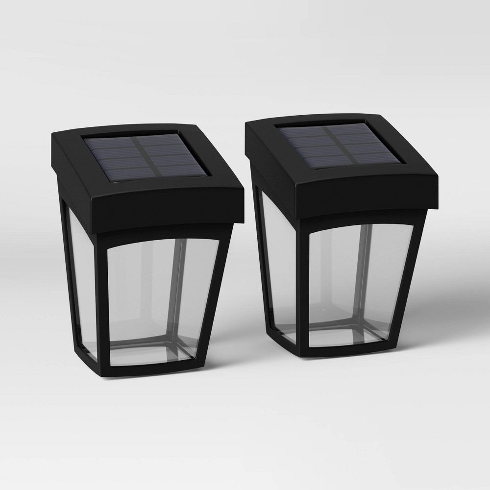 2pk Deck LED Outdoor Lantern Lights Black - Threshold