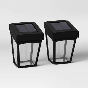 2pk Deck LED Outdoor Lantern Lights Black - Threshold™