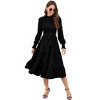 Coolmee Women Maxi Casual Dresses Spring Fall Fashion  Long Sleeve Ruffle Tiered Print Elegant Long Dress S Black - 2 of 4