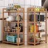 Artloge Heavy Duty 4 Tier Natural Bamboo Shelving Unit Plant Stand, Bookshelf & Shoe Rack for Bathroom Kitchen Organization - 4 of 4