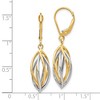 Black Bow Jewelry Polished 14k Two Tone Gold Spiral Lever Back Earrings, 8 x 36mm - 4 of 4