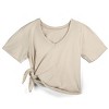Of an Origin Oversized Organic Cotton Multi-way Maternity to Nursing Vneck Tee, The Neutrals, Oatmeal - 3 of 4