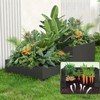 VisioGear Outdoor Double Layer Rectangle Garden Bed, Planter Herbs-Large Planter Box Kit for Vegetables, Flowers, Black, 47.24"*23.64"*47.24" - 4 of 4