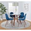 LumiSource 5pc Round Folia Pebble Dining Set Walnut - 3 of 4
