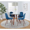 LumiSource 5pc Round Folia Pebble Dining Set Walnut - image 3 of 4