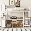 Lycvki Metal Loft Bed with Wardrobe and L-shaped Desk for Kids Teens Adults - 2 of 4