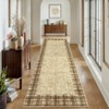 Modern Bordered Plaid Runner Rug 2x6 Ft Soft Thin Washable Hallway Runner with Non-Slip TPR Rubber Backing, Foldable Low Pile Non Shedding Rug - 2 of 4