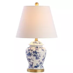 22" Penelope Chinoiserie Table Lamp (Includes LED Light Bulb) Blue - JONATHAN Y