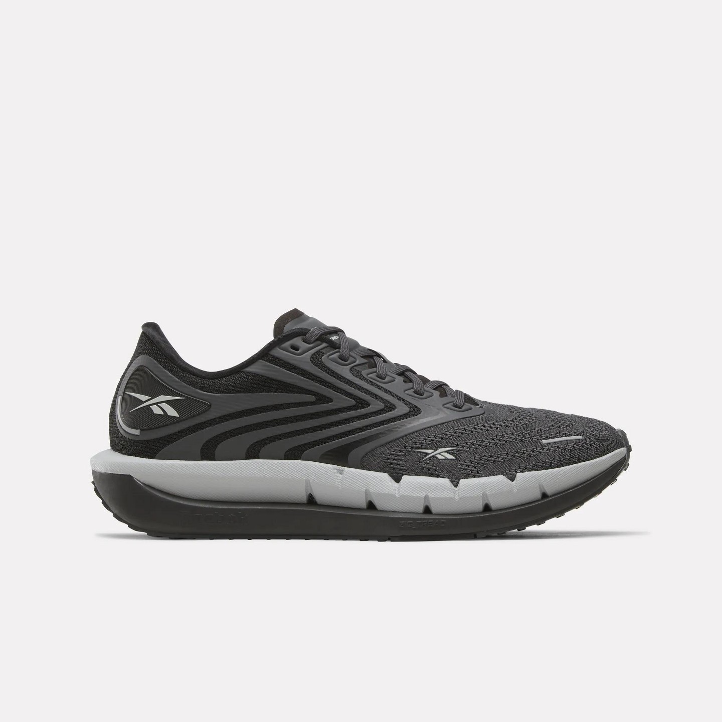 Мужские кроссовки Reebok FloatZig Tread Running Shoes Size 12 White/Black/Grey, цвет: Чёрный — фото 1