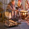 Tangkula Firewood Rack Fireplace Log Holder Wood Steel Stove Bracket Stacking Rack - 3 of 4