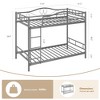 Twin Over Twin Bunk Bed with Ladder - Heavy Duty Metal Frame, 400 lb Weight Capacity, Full Safety Guardrail, Space-Saving Design (Gray) - 3 of 4