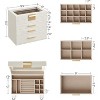 Jewelry Box Organizer with Glass Lid, 3-Layer Jewelry Storage, with 2 Drawers, Modern Style - 2 of 4