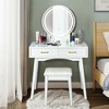 Costway Vanity Dressing Table Set Touch Screen 3 Lighting Modes Mirror Padded Stool - image 3 of 4