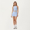 Anna-Kaci Active Women's High Neck Ribbed Cropped Tank Top with Contrast Piping Trim - 3 of 4