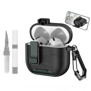 HTUTWOO AirPods Pro 2nd Lock Clip Leather Case with Carabiner and Stand Rugged, Protection Cover for AirPods Pro 2 - 1 of 4
