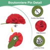 Unique Bargains Handmade Flower Brooch Boutonnieres Lapel Pin with Butterfly Buckle for Men Suits 12 Pcs - 2 of 4