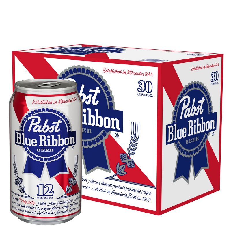 Pabst Blue Ribbon Beer - 30pk/12 fl oz Cans, 1 of 8