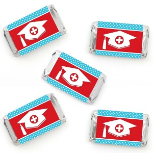 Big Dot of Happiness Nurse Graduation - Mini Candy Bar Wrapper Stickers - Medical Nursing Graduation Party Small Favors - 40 Count - 1 of 4